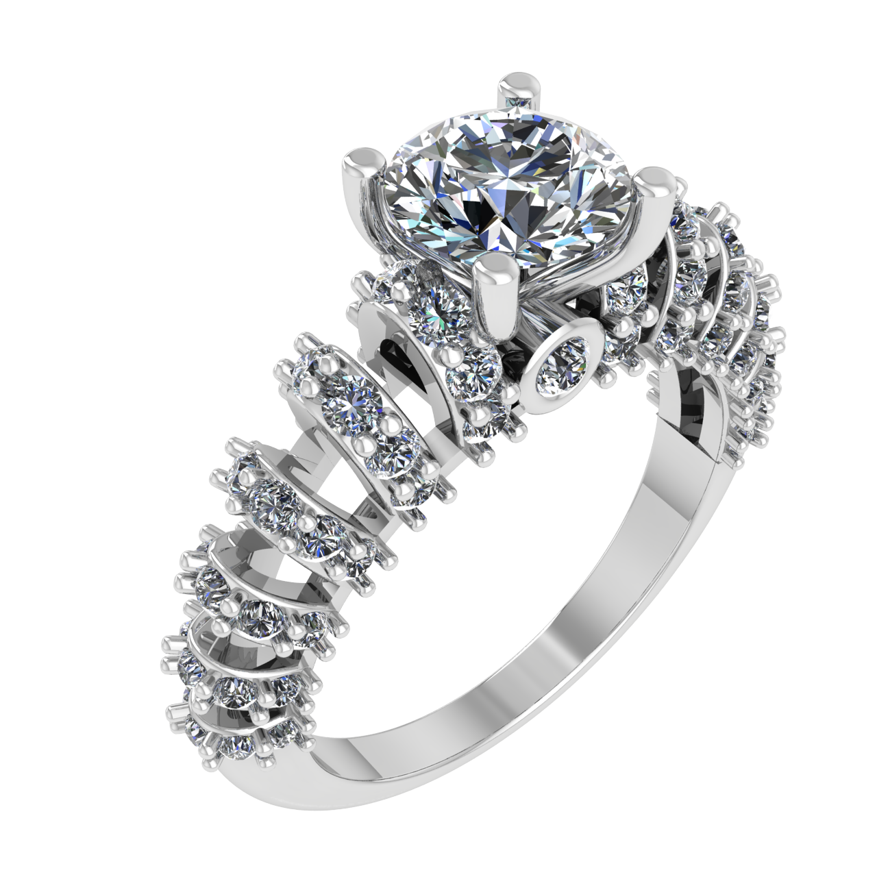 DESIGNER 6.50mm ROUND ENGAGEMENT RING